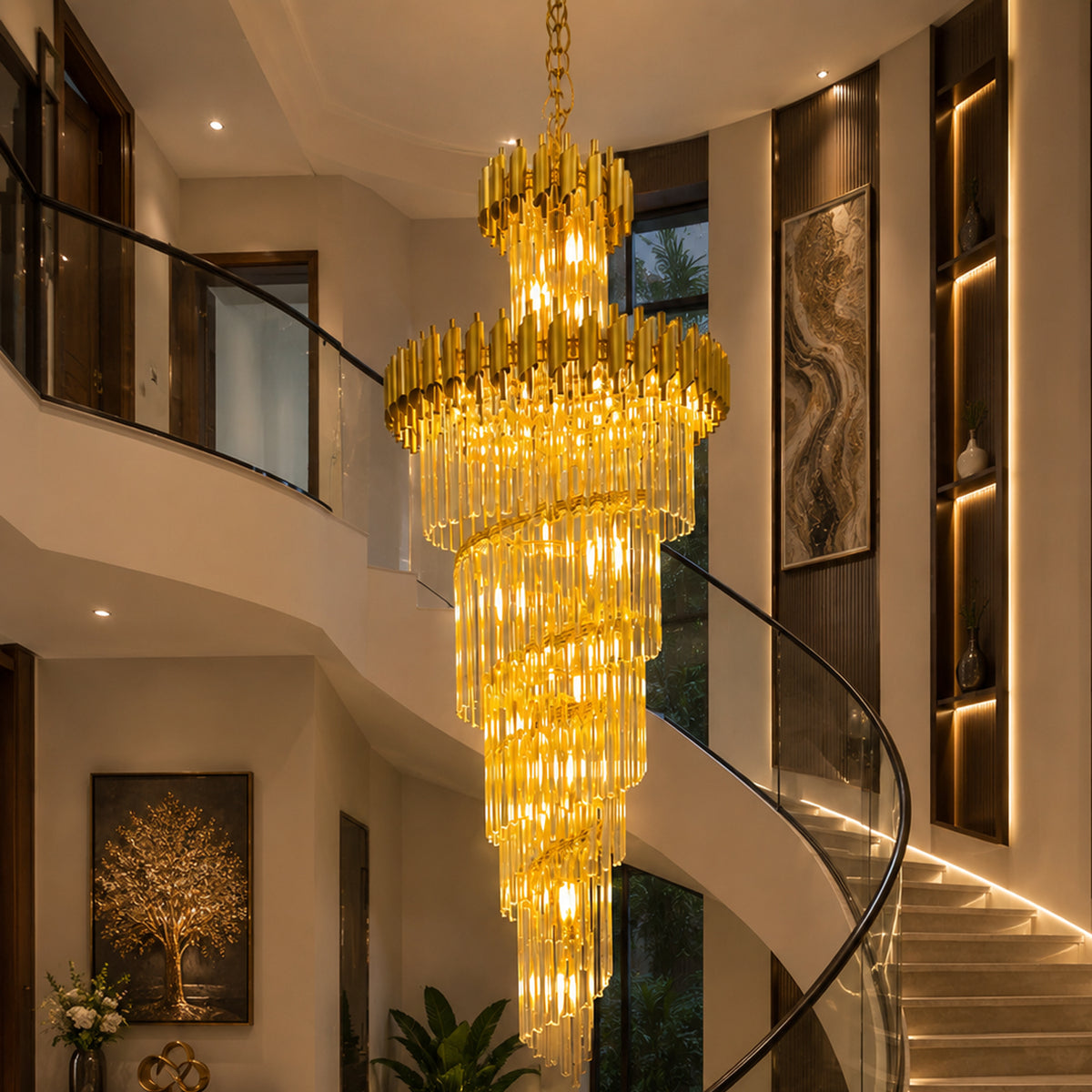 Spiral Crystal Chandelier