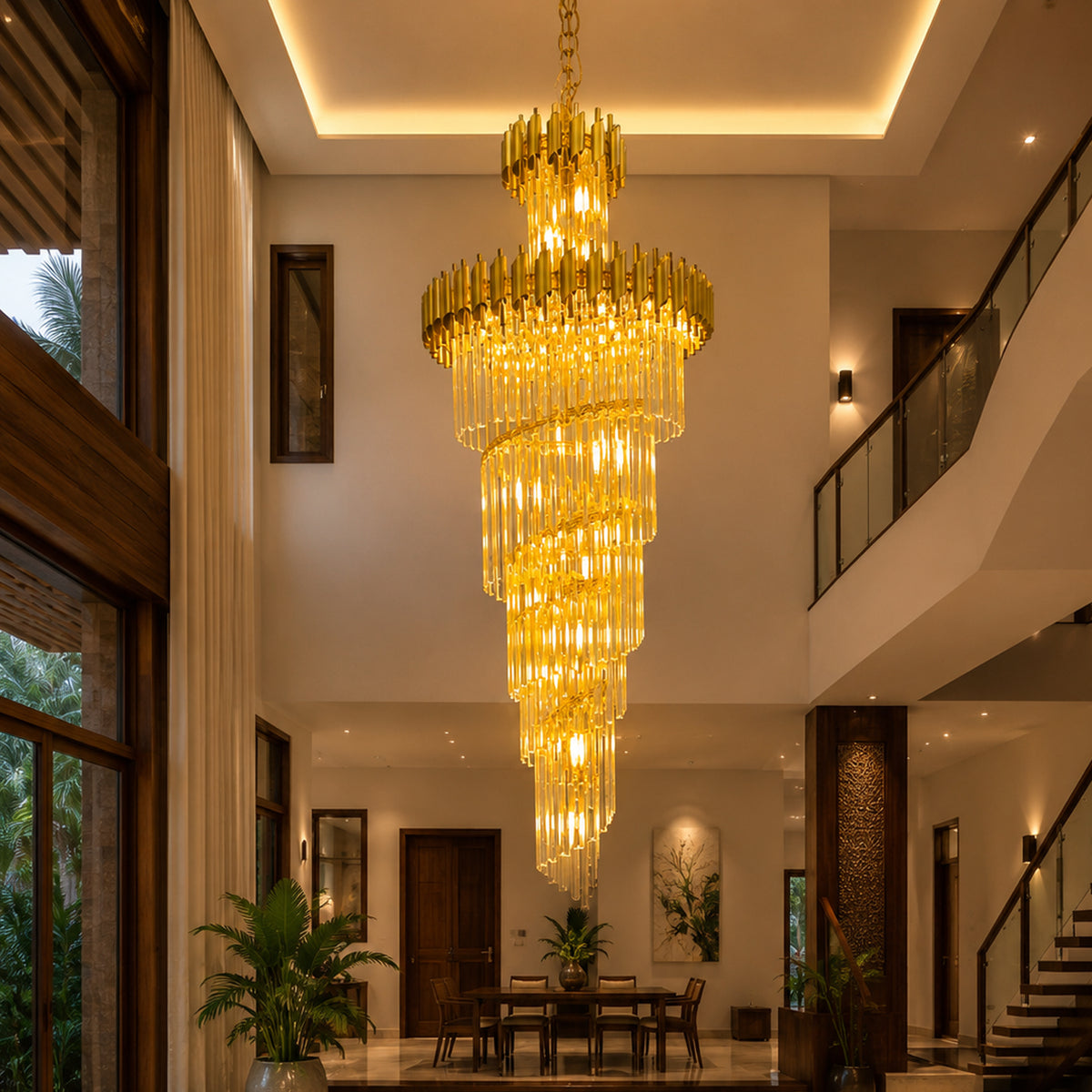 Spiral Crystal Chandelier